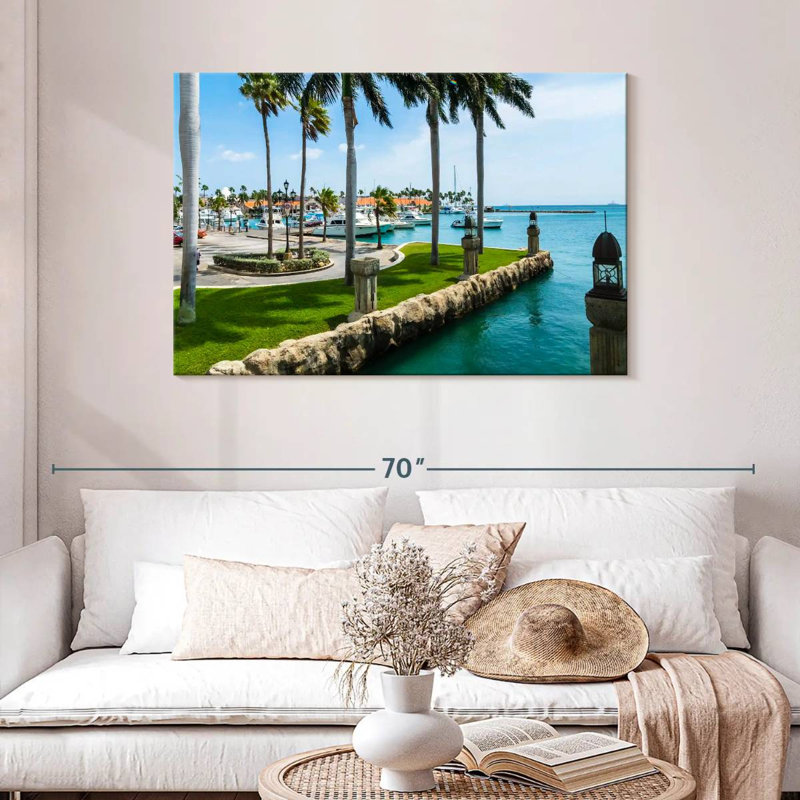 Mehar Aruba, bateaux à quai, H 30 po x l 45 po