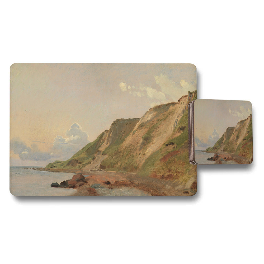 Coastal Cliff Seascape Placemats And Coaster Set Collection