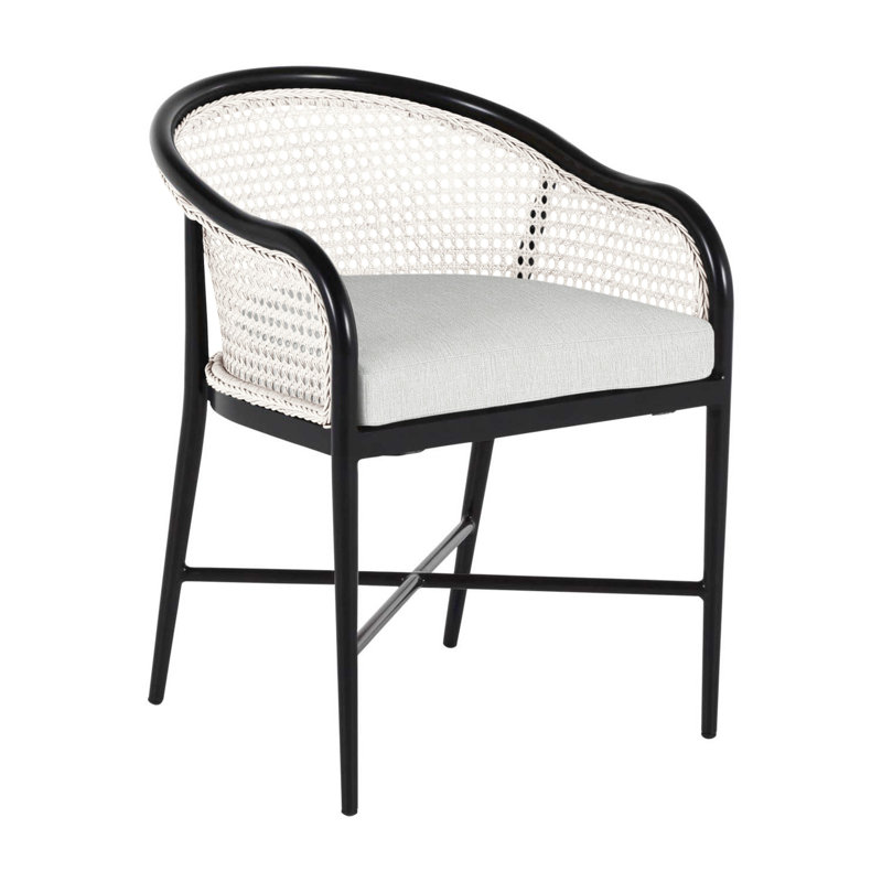 Havana Arm Chair, No Welt, Chalk/Natural Cane, Rollo Lace