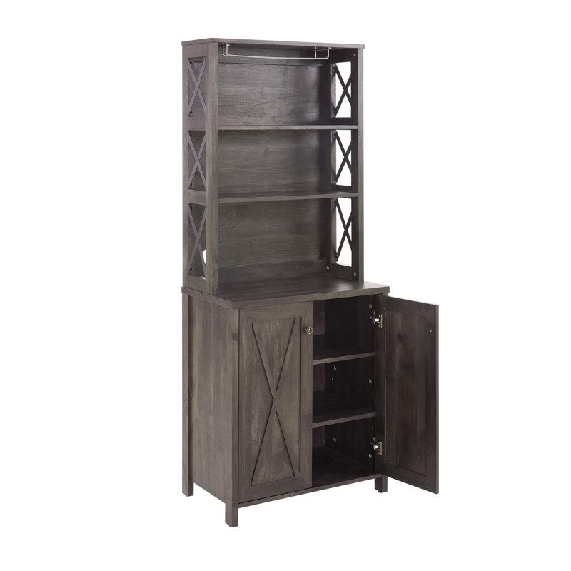 Armoire de rangement en bois avec tablettes et armoires