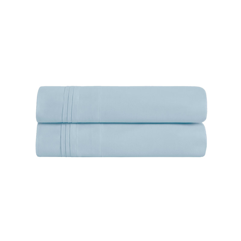 Egyptian Cotton Deep Pocket Solid 650 Thread Count Sheet Set, Baby Blue, Twin XL
