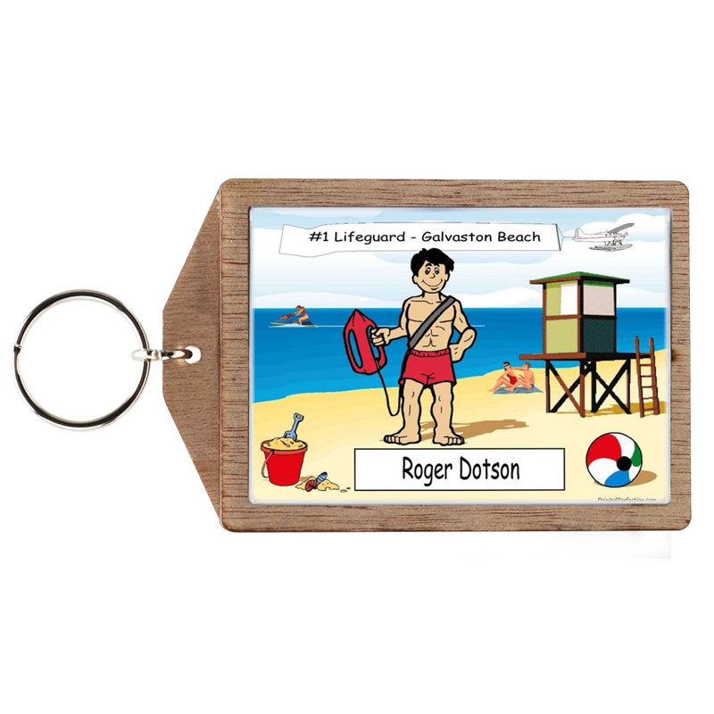 Bouée de sauvetage personnalisée - Porte-clés en bois pour homme, Oui