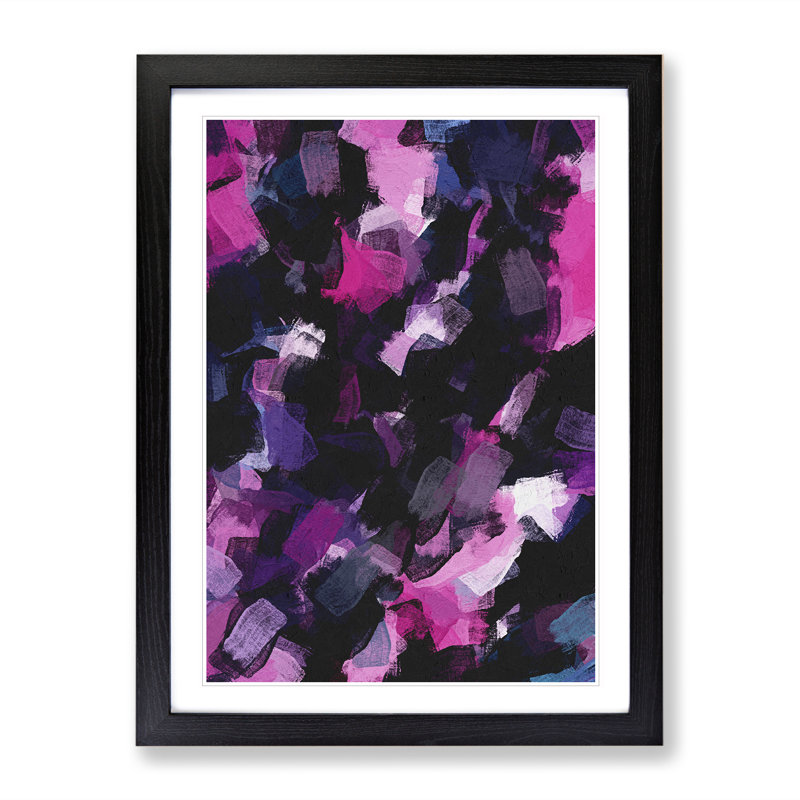 Headlong Abstract - Single Picture Frame Painting, Black Framed, 64cm H x 46cm W x 2cm D