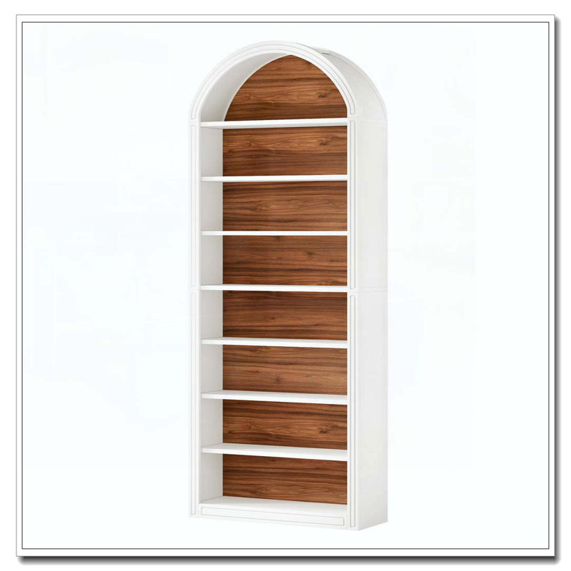 79.53" Tall 8-Tier  Arched Open Display Storage Shelving Unit, Brown White
