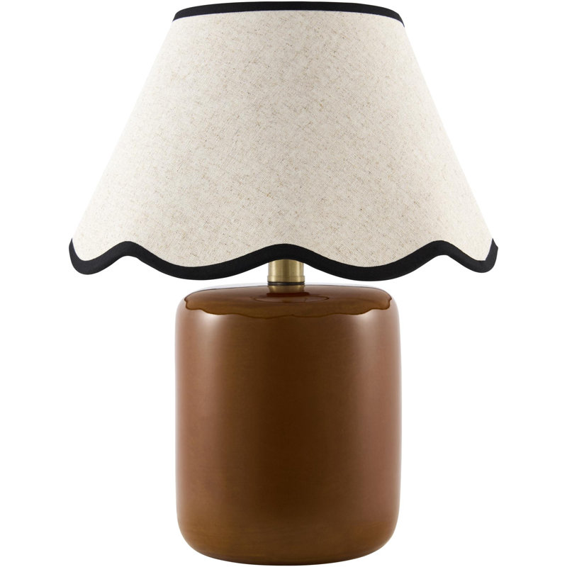Aashif Table Lamp, Cream, Dark Red