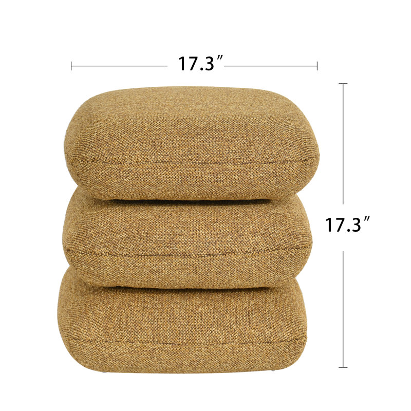 Upholstered Swivel Footrest Round Accent Ottoman, Yellow