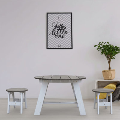 Kids Solid Wood Round Play Or Activity Table and Chair Set