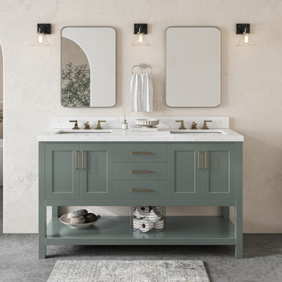 Meuble-lavabo double 60 po ARIEL Moille