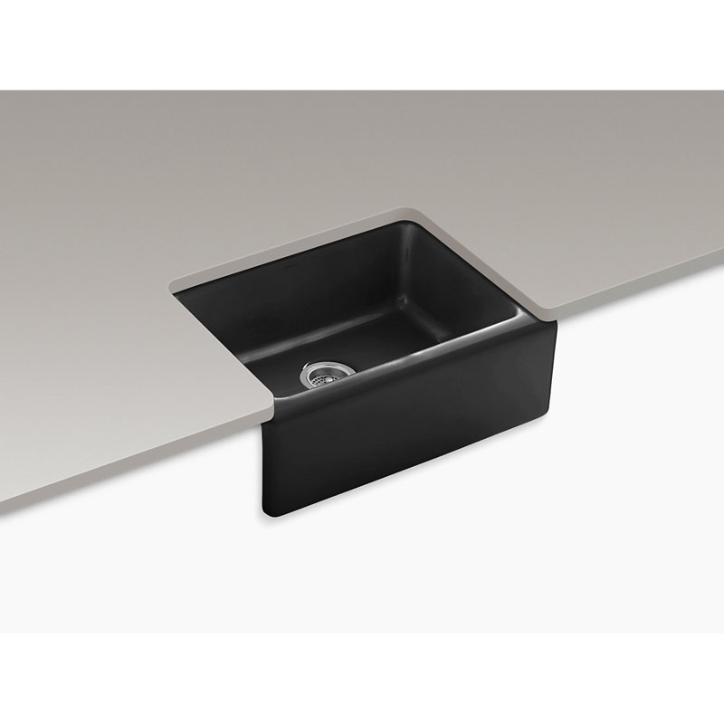 Évier de cuisine de ferme L 25 po x l 22 po Alcott ™, Noir