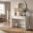 Curved Edge MDF Console Table With 2 Drawers Storage Entryway Table-840662706
