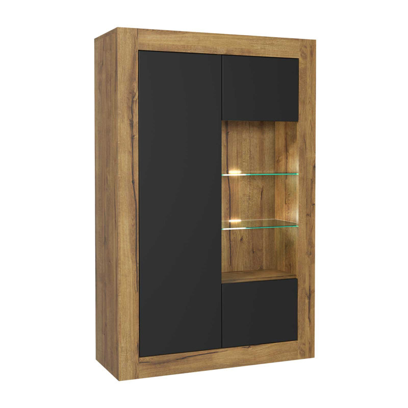 Arnella 90.2cm Sideboard, Oak/Black Matt