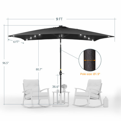 Rydder 72'' Lighted Tilt Market Umbrella