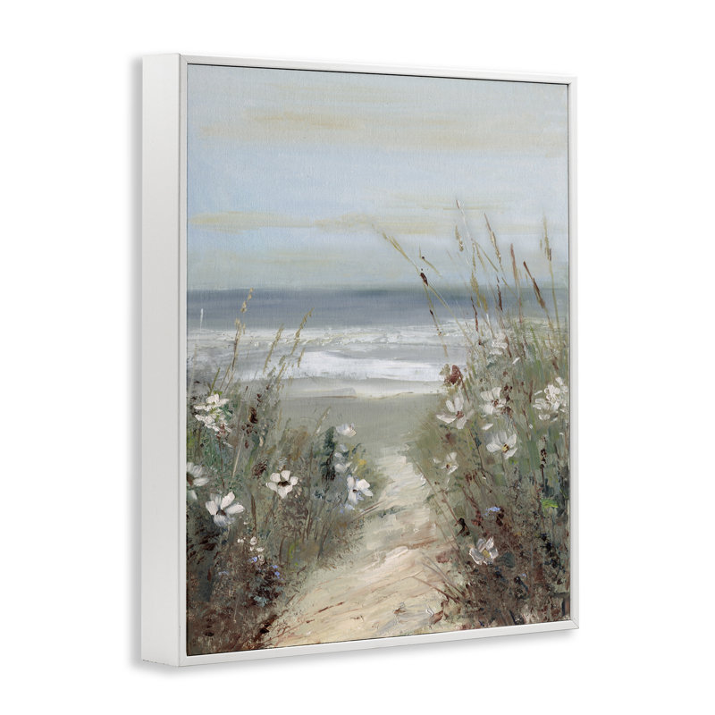 Giclée encadrée, par Sally Swatland, H 14 po x l 11 po, Estampe numérique encadrée blanc bord de mer