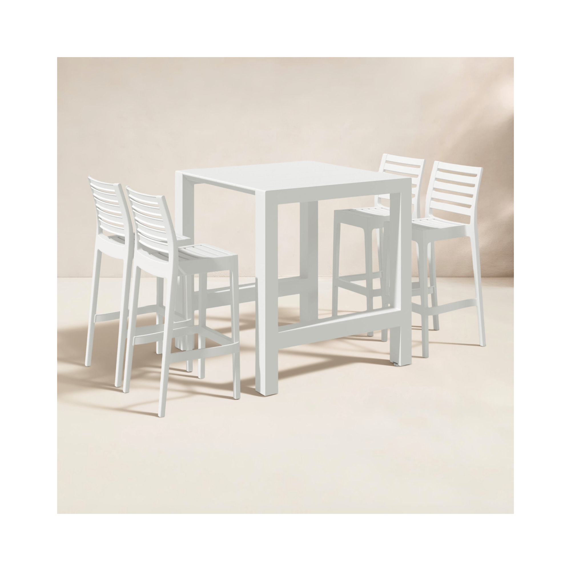 Farrah Square 4 - Person 39" Long Bar Height Dining Set, White