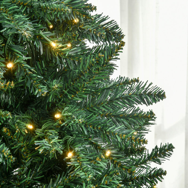 Sapin de Noël artificiel illuminé 7 pi avec branches réalistes HOMcom