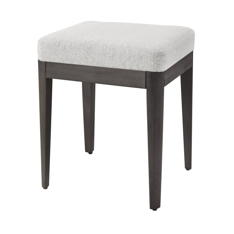 Solid Wood Accent Stool, Gray
