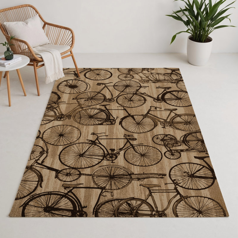 Tapis intérieur et extérieur beige Transport, Rectangle 5 pi x 7 pi