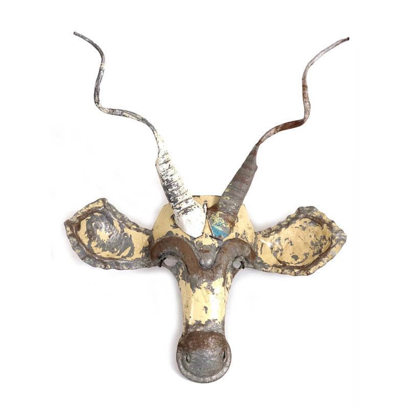 Masque animal Kudu - art mural recyclé