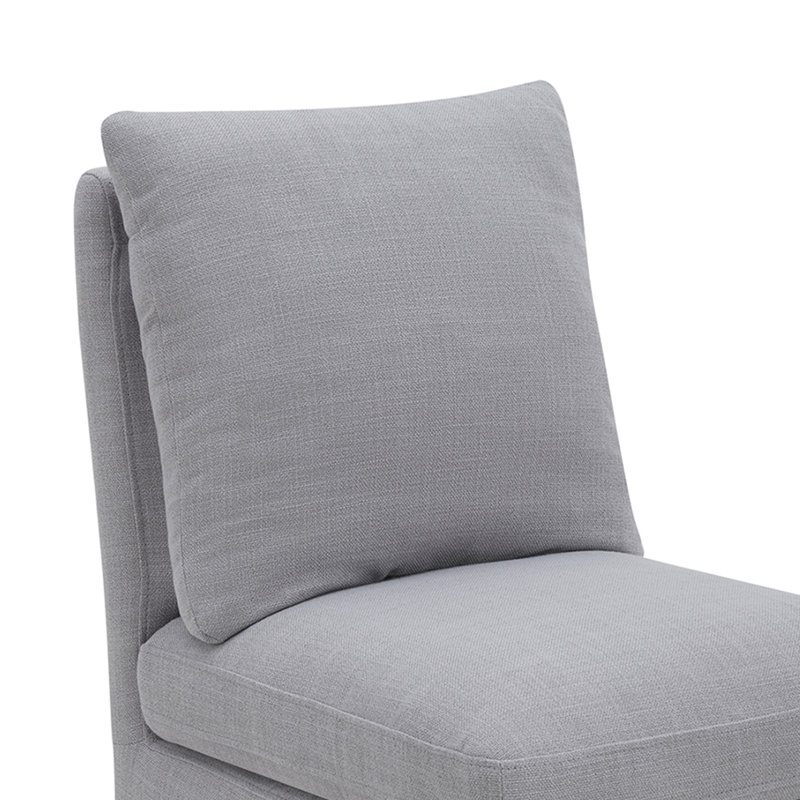 Chaise d'appoint rembourrée Alayaa, Lin performance gris Effie