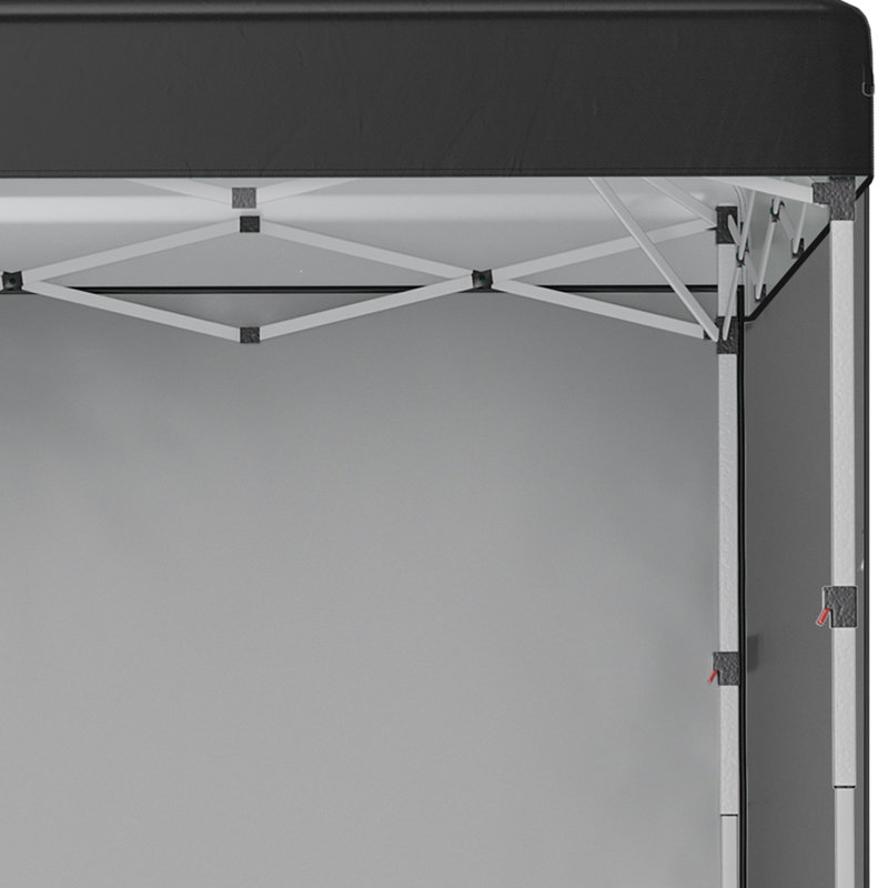 3 X 3m Pop Up Gazebo, 3-level Height Adjustable Event Shelter With 2 Removable Sidewalls, Weight Bags, Wheeled Carry Bag, Uv & Water Resistant Oxford Fabric, Steel Frame, Black