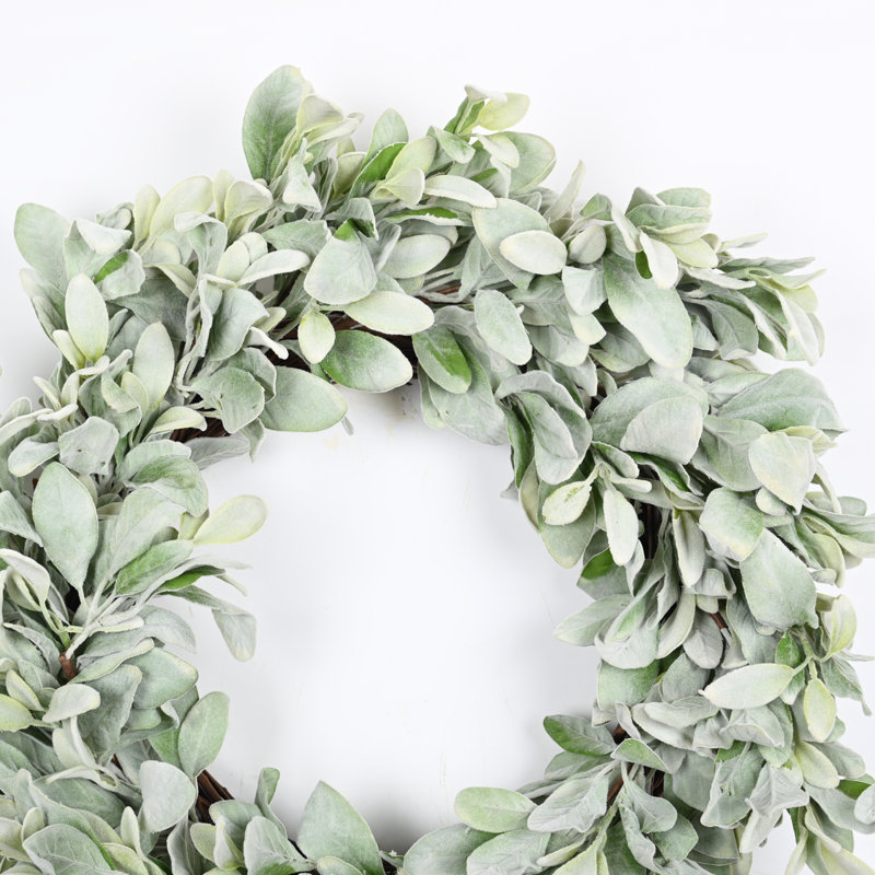 24" Faux Lambs Door Wreath
