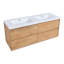 Ensemble de meuble-lavabo mural moderne 60 po avec comptoir et 4 tiroirs coulissants Aeris
