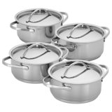 Demeyere Resto 4-piece 0.58 qt Stainless Steel Mini Pot Set