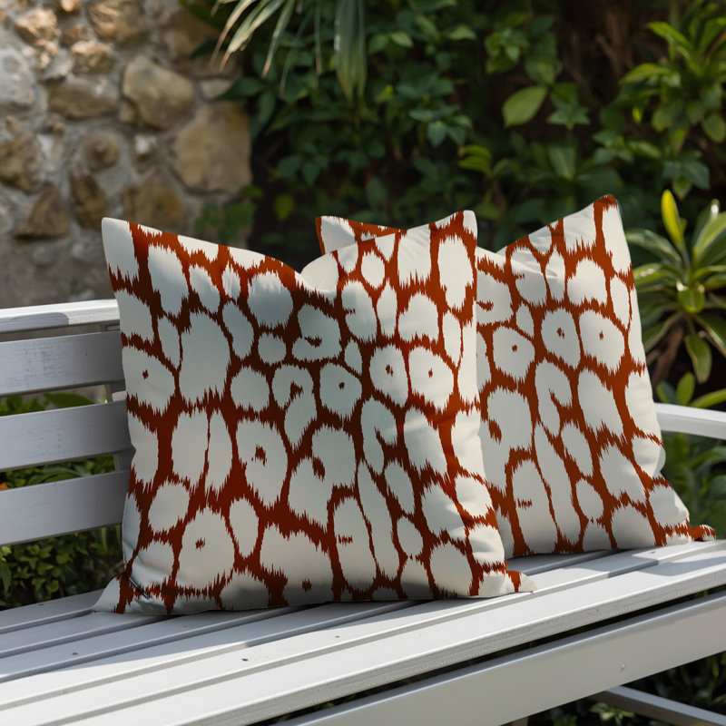 Oreiller réversible Clio Zebra, 18x18, Orange brûlé