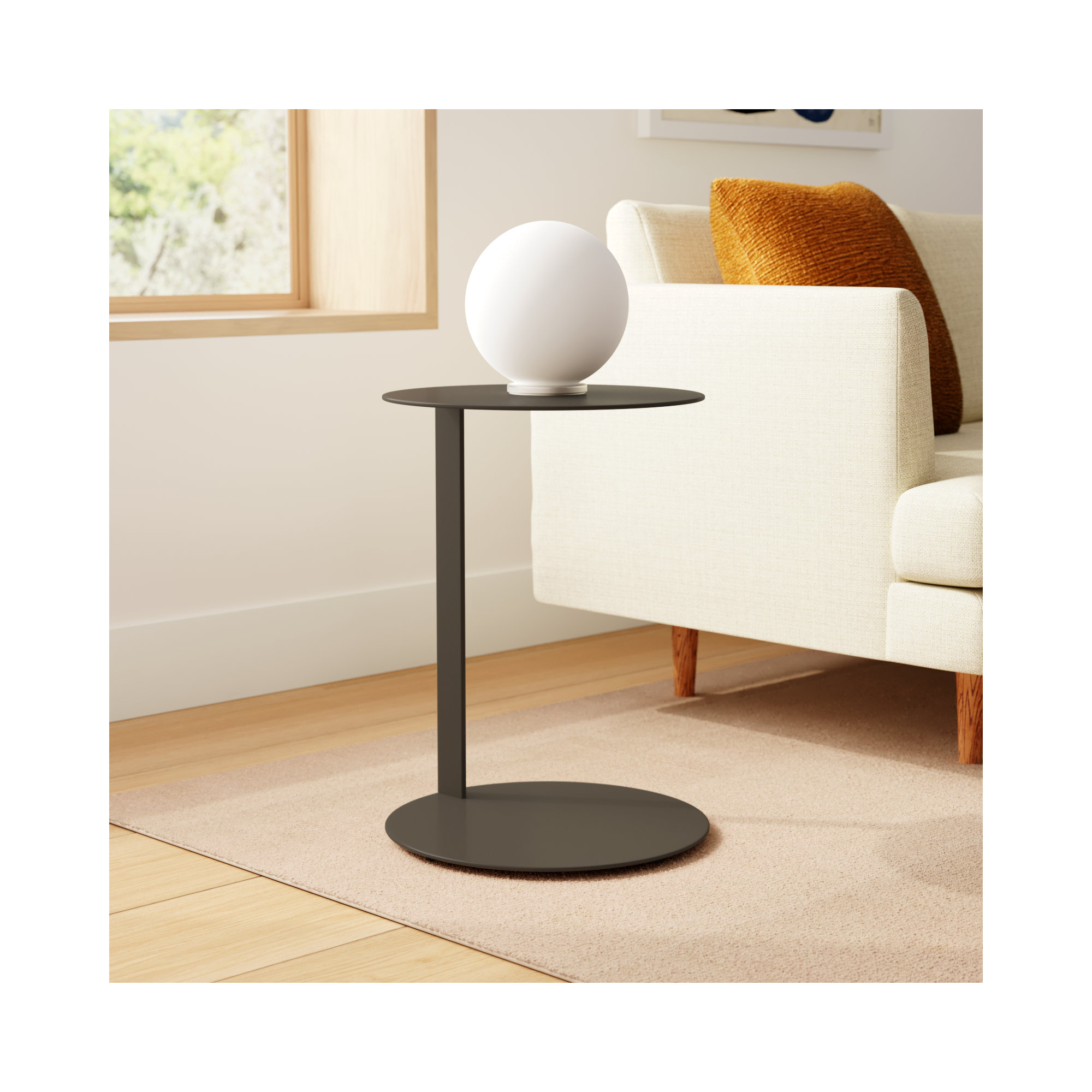 Note End Table, 21.8" H x 16" W x 16" D, Dark Olive