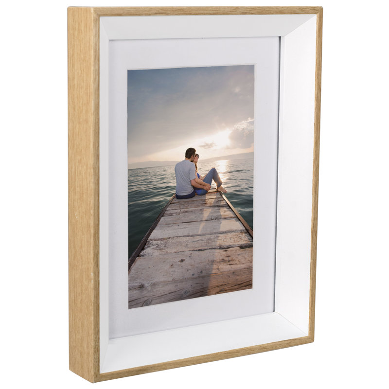 Cadre photo biseauté, Blanc, 4" x 6"