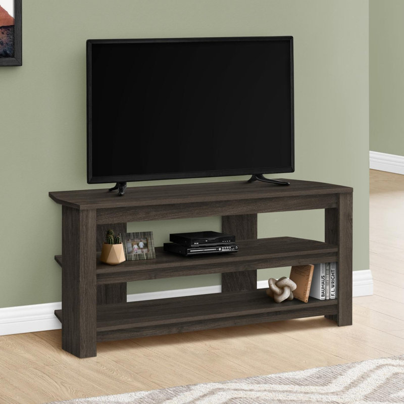 Tv Stand, 42 Inch, Console, Media Entertainment Center, Storage Shelves, Living Room, Bedroom, Laminate, Oak