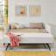 Lit de jour double rembourré avec couchette coulissante, tissu Boucle