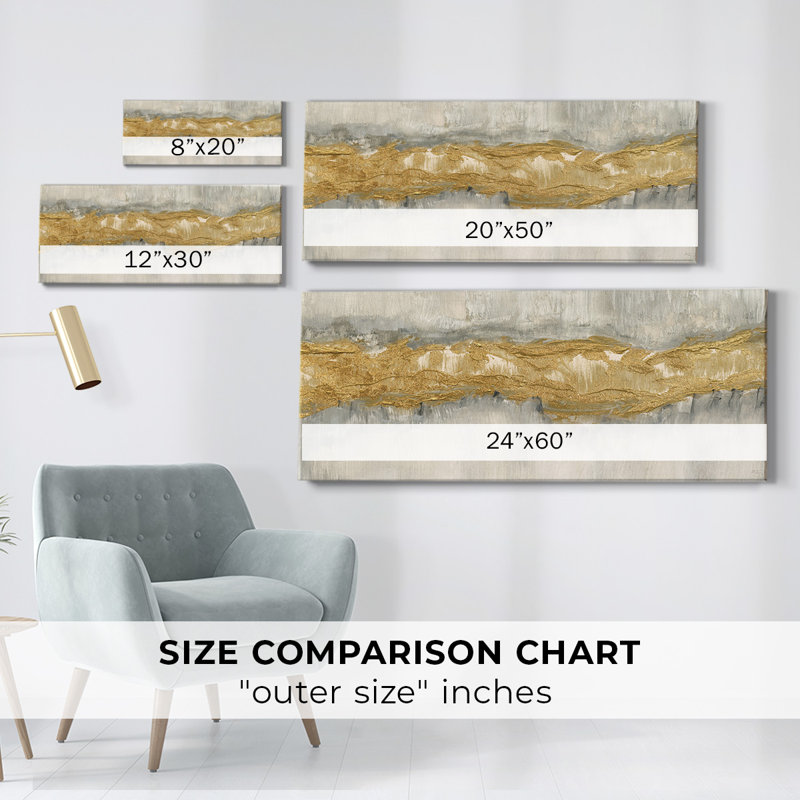 " Golden Stream ", 20" H x 50" W x 1.5" D