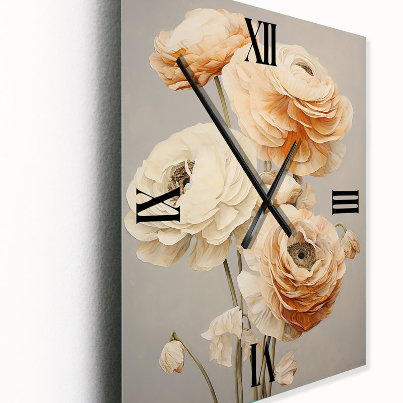 Horloge murale Daguan - Renoncule surdimensionnée, Moyen