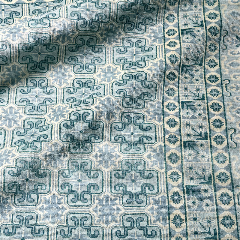 Jaipur Living Stage SLN20 Handknotted Geometric Blue and White Area Rug (10'x14'), Runner 3' x 10'