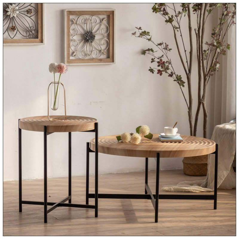 2 Piece Round Coffee Table Set