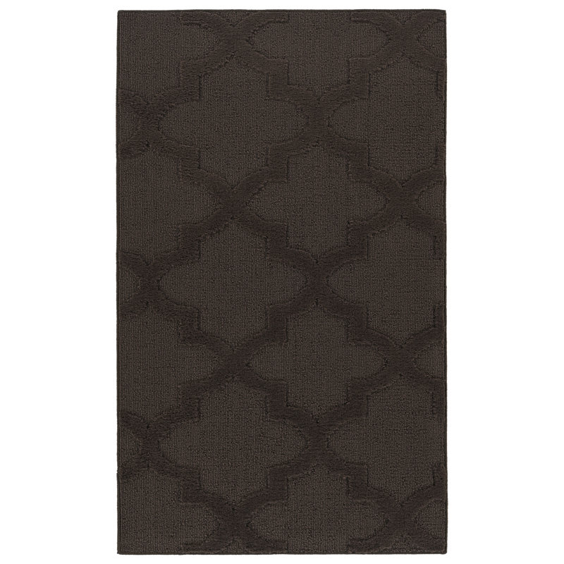 Nasturtium Mocha Quatro Cut-loop Trellis Area Rug by Garland Rug, Rectangle 4' x 6'