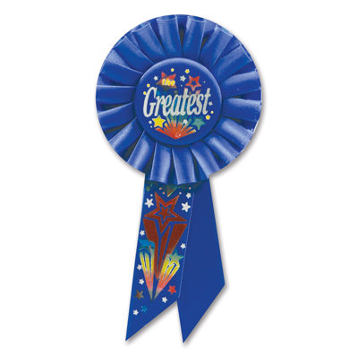 The Greatest Rosette - 3Â¼" x 6Â½" - Pack of 6
