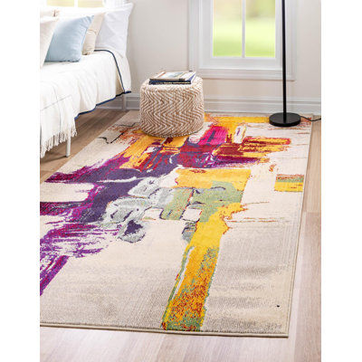 Auyeung Washable Abstract Indoor Rug