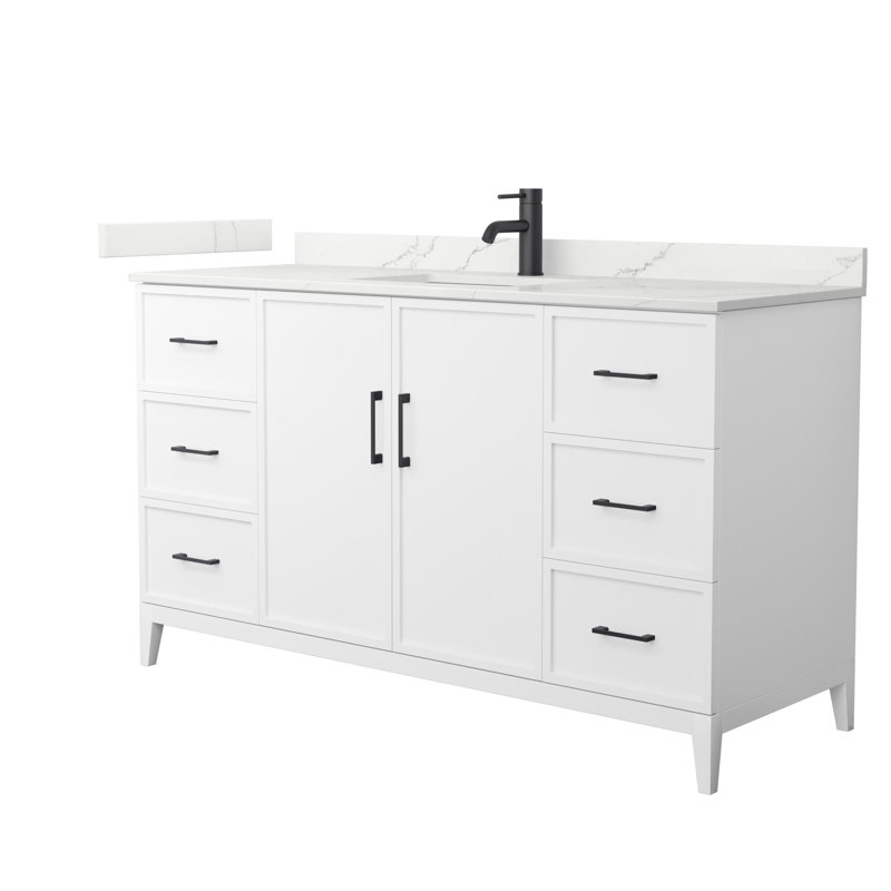 Elan 60'' W Vanity, White, Matte Black, Single