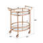 Chariot de service en verre transparent et finition or rose Lakelyn