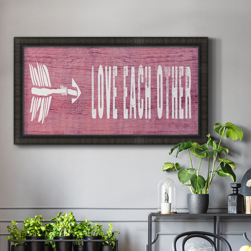 " Love Each Other ", 29" H x 53" W x 1" D, Black Closed Corner Framed Canvas