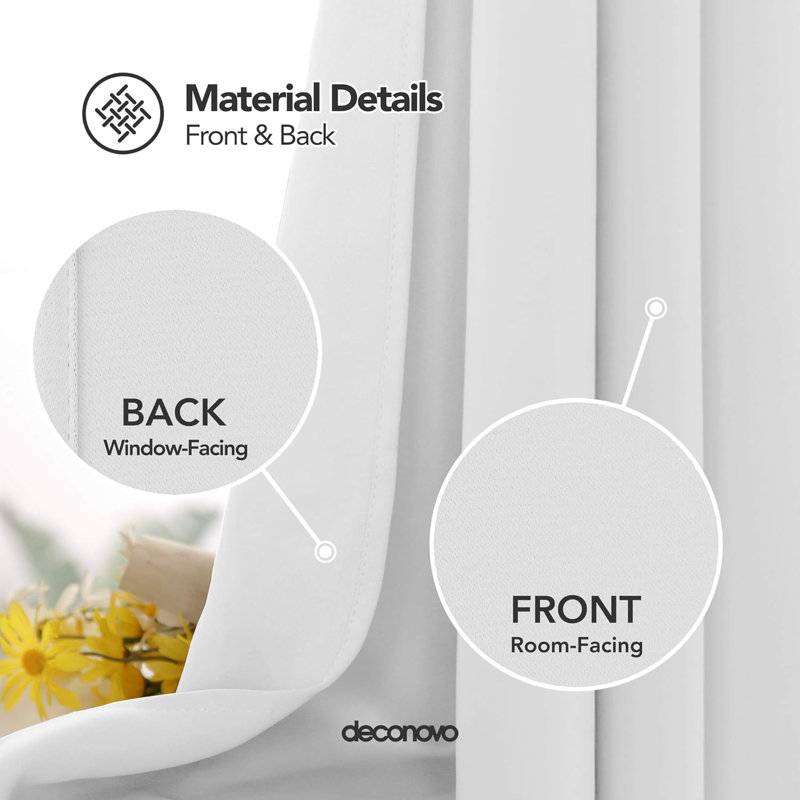 Blackout Curtain, Grey/White
