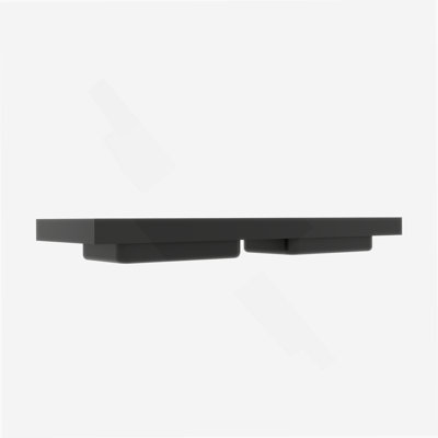 Integrated Solid Surface Basin WITHOUT Drain And Faucet, Matte Black Color