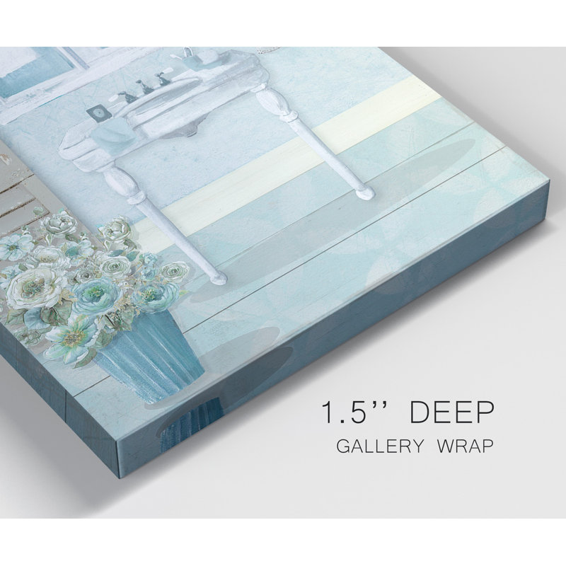 «Teal Sink I», ensemble de 2 reproductions d'art sur toile tendue, H 32 po x l 64 po x P 1 po
