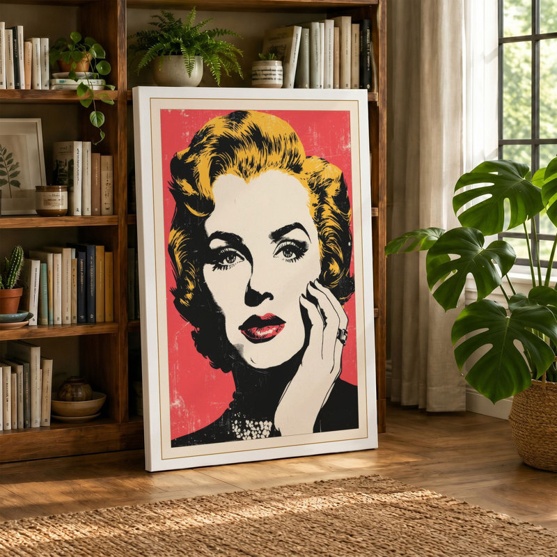 Golden Starlet Pop Art - Wrapped Canvas, 24x16 - 61.0 x 40.6 cm, Taupe Border