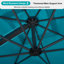 Parasol rectangulaire en porte-à-faux avec base à roulettes 108 po x 144 po Draysen, bleu turquoise-98104512