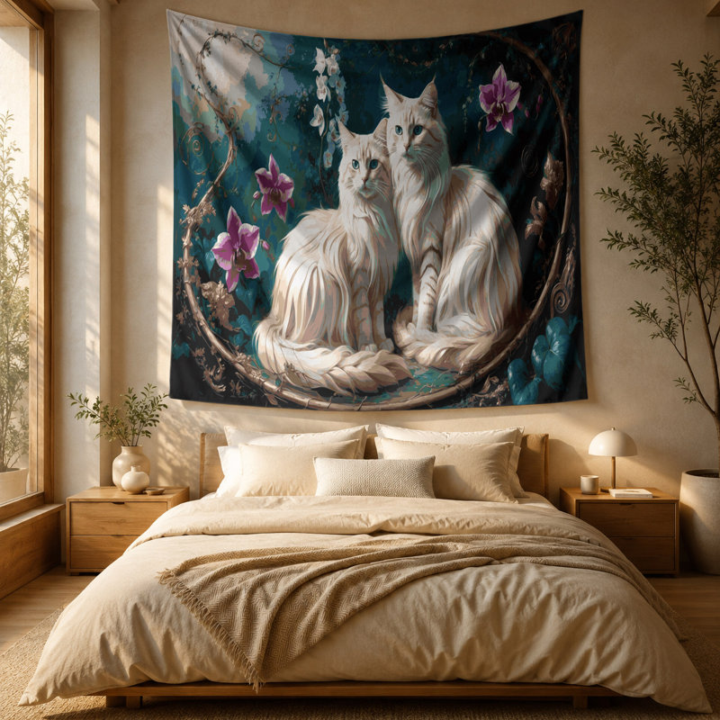 Tapisserie «Cats Balinese», 88 po x 104 po