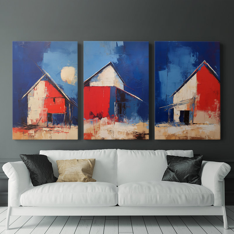 Ensemble de toiles tendues avec châssis Barn Americana Series XX - prêt à accrocher, H 12 po x l 8 po x P 1,2925 po