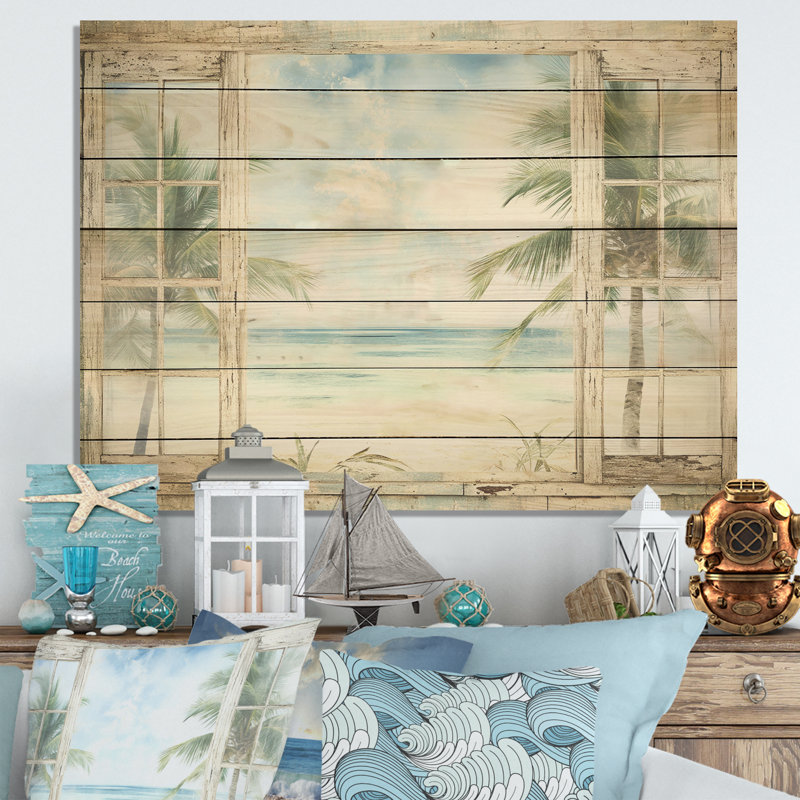 Tropical Beach Windows Horizon II - Fenêtres côtières sur bois, H 10 po x l 20 po